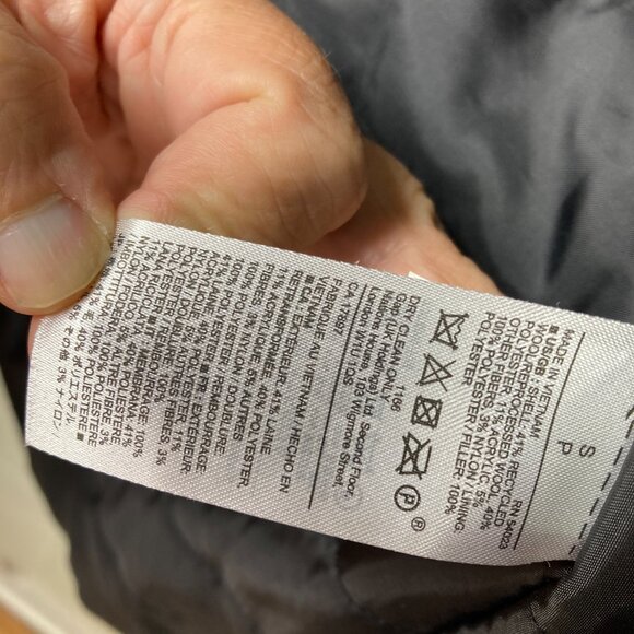 NWT Gap Womens Sz S Wool Duffle Coat W/ Hood Toggle Buttons Black Pea Coat - Picture 8 of 12